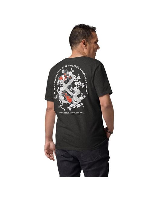 Anchor and Crew Black Heather Koi Fish Another Good Day Organic Cotton T-Shirt for men