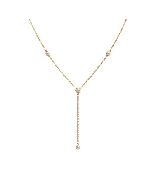 Lily Flo Jewellery Metallic Aurora Pearl Lariat Necklace On Solid