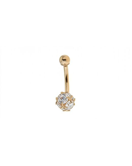 Zahav Jewelry Black 10K Solid Cz Belly Ring