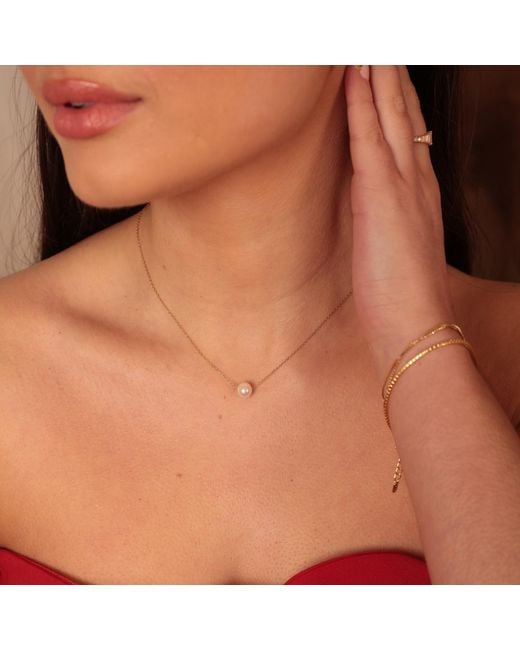 Esterah Metallic Floating Pearl Necklace