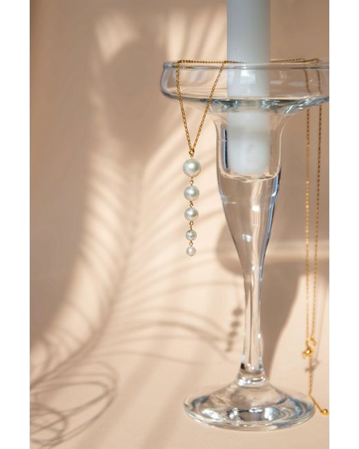 Katy Faye Metallic Catherine Pearl Necklace