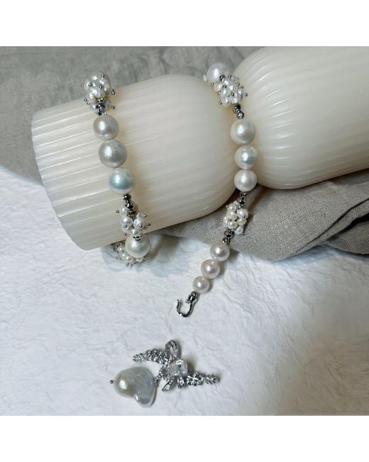 Ninemoo Metallic Celestial Blossom Pearl Necklace