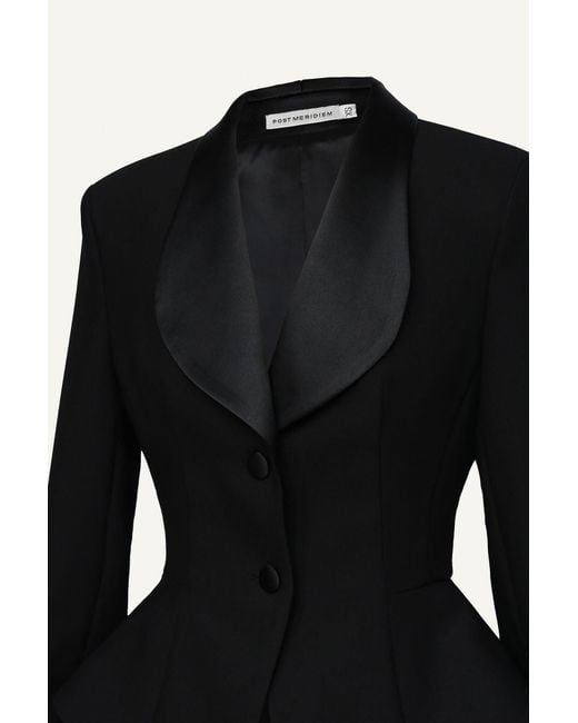 POST MERIDIEM Black Jacket With Peplum