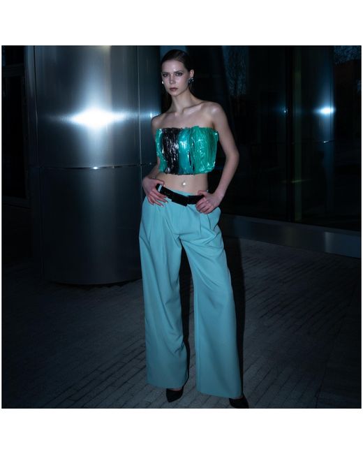 Laura Daili Green Reclaimed Layers Corset
