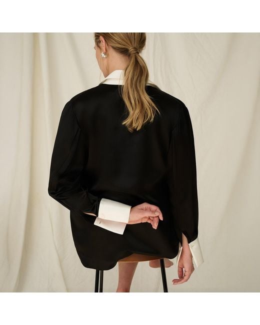 The Summer Edit Black Naomi Slim Fit Shirt
