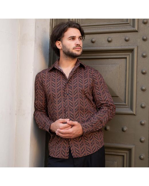 Maurice Saxe Brown Savoy Shirt for men