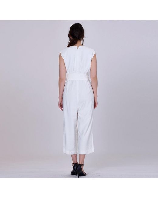 Smart and Joy Gray V-Neckline Patch Pocket Jumpsuit