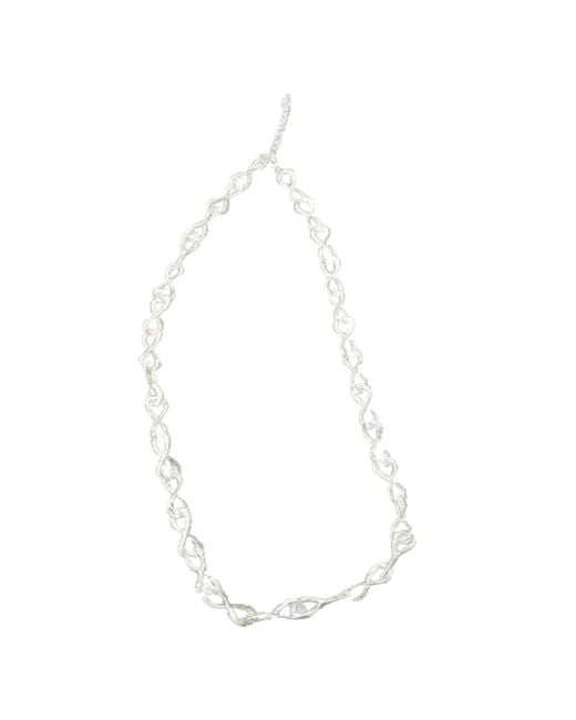 Saachi White Infinity Chain Link Necklace