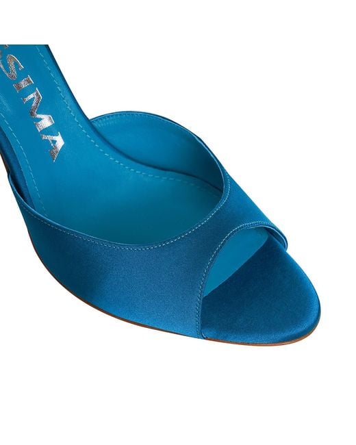 Ginissima Blue Vicky Satin, Round Toe, Petrol