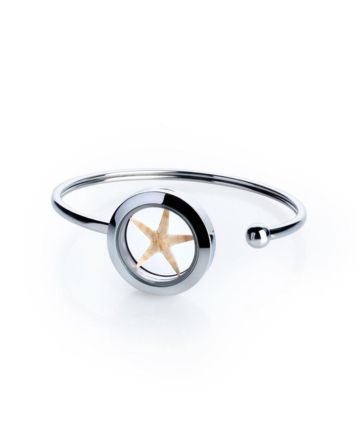 My Little Nature Blue Neutrals Premium Quality Designer Cuff Bracelet With Natural Starfish – Coastal Jewelry
