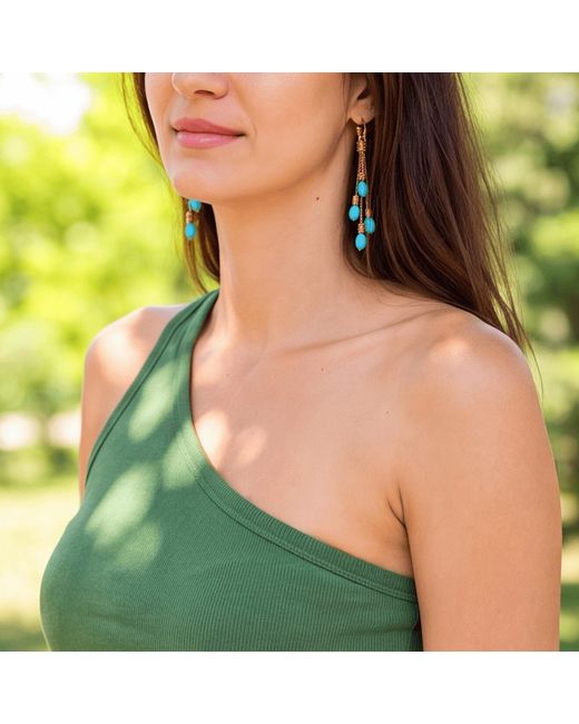 Ormiro Blue Dakini Tassel Earrings