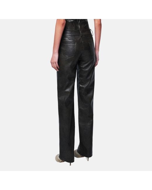 OW Collection Black Bella Faux Leather Pants