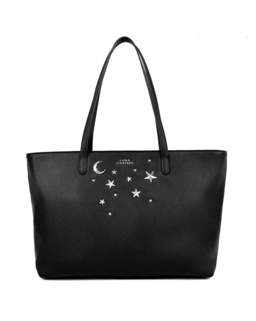 Luna Charles Black Anya Star Studded Tote Bag