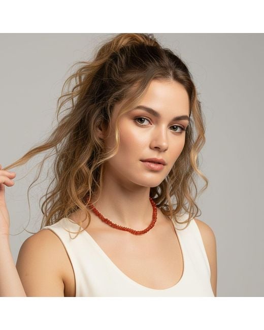 Jaredjamin Red Gemstone Trail Carnelian Necklace