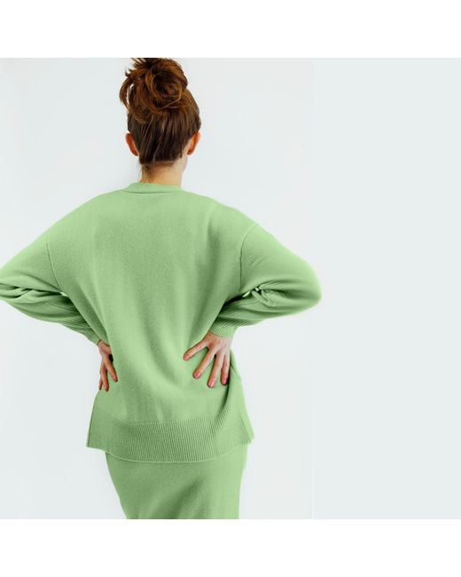 Zenzee Green Cashmere V-Neck Cardigan