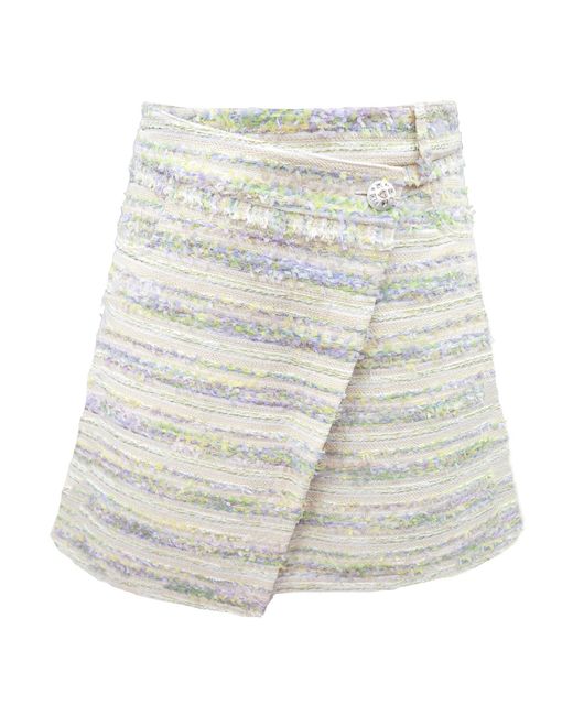 Riviera Soirée Multicolor Thea Tweed Mini Wrap Skirt