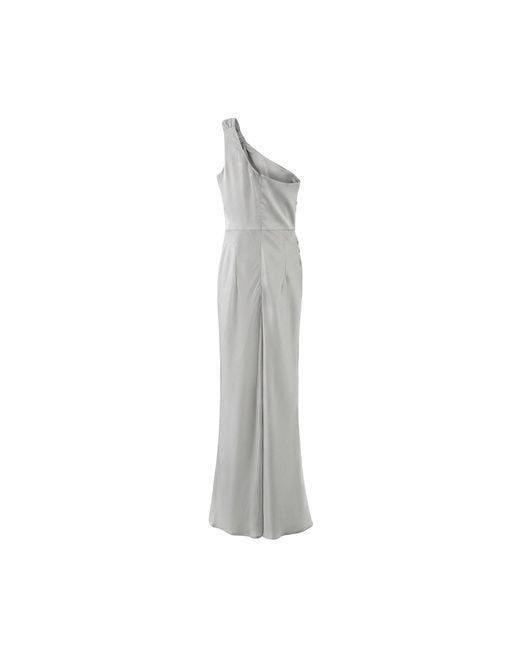 Aisl Gray One-Shoulder Slate Maxi Dress