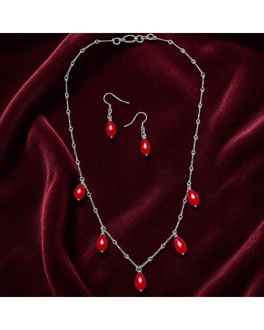 Way to Chic Red Burgundy Jewelry Set On