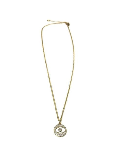 Rachel Nathan Metallic Mother Of Pearl Eye Necklace