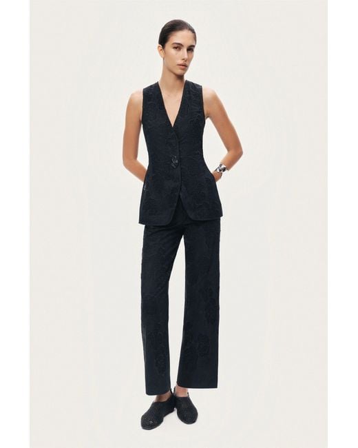 Nocturne Black Printed Relaxed Straight-Leg Pants