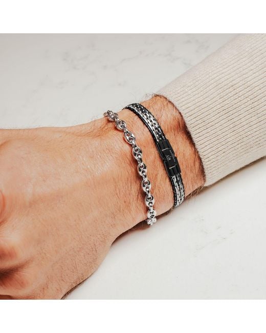 Tateossian Black Tessellate Bracelet for men