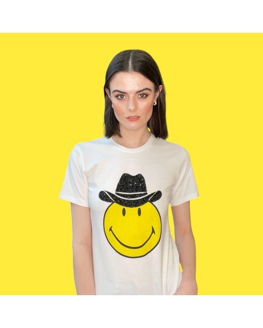 Any Old Iron Gray Smiley Cowboy Beaded T-Shirt