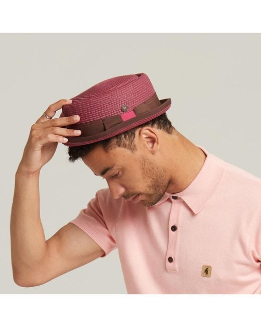 Dasmarca Hats Purple Dasmarca Rico Summer Telescope Crown Lightweight Breathable Rude-Boy Mod Porkpie Hat for men