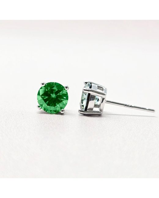 Harfi Green Emerald Crystal Sterling Earrings