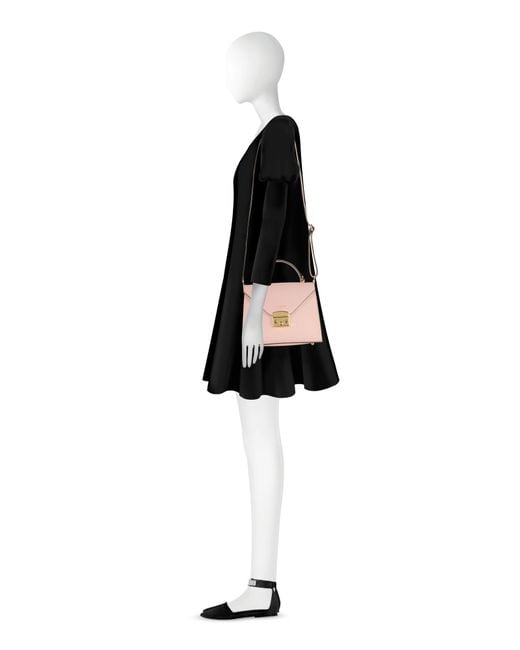 Le Parmentier Pink Peggy Leather Top Handle Satchel Bag
