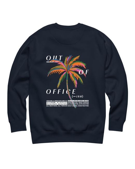 Anchor and Crew Blue Out Of Office Passenger Organic Cotton Sweatshirt for men