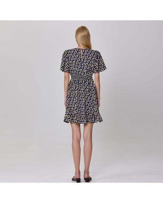 Smart and Joy Black Fit-And-Flare Graphic Print Short Dress
