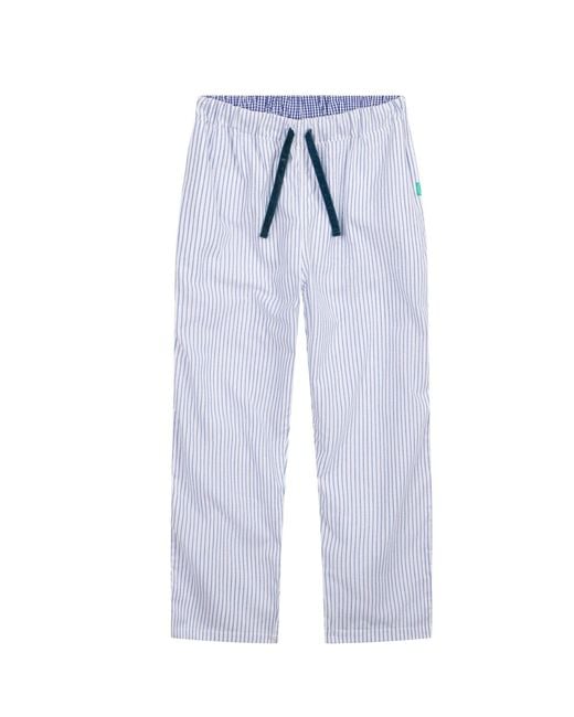 Lounge Blue Organic Cotton Loungewear Trousers-Pants And Striped Design for men