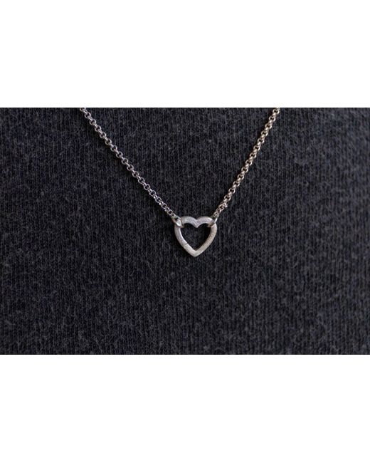 Claire Hill Designs Metallic Brushed Heart Connector Necklace