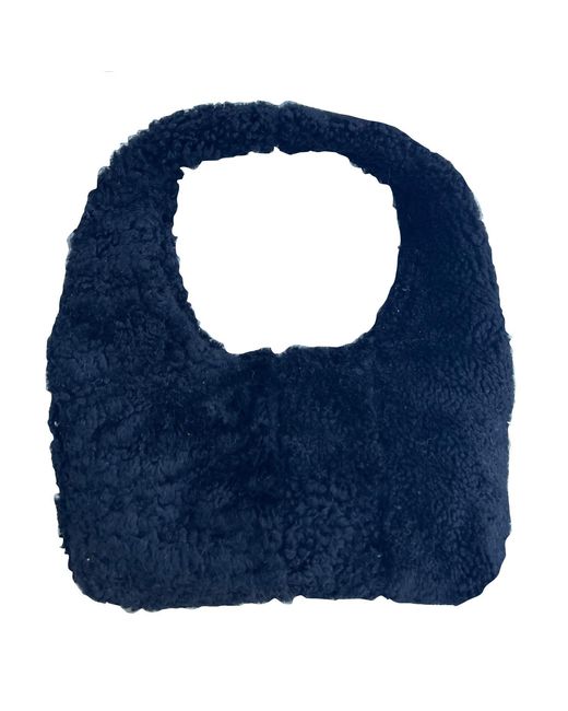 tirillm Blue Lotte Handmade Small Bag Made Of Sherling Scraps
