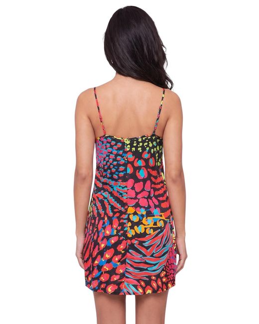 Any Old Iron Red Neon Animal Short Dress
