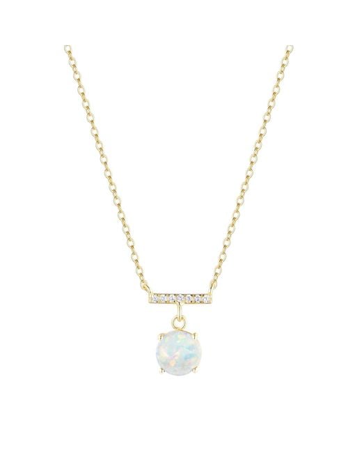 KAMARIA Metallic Birthstone Solitaire & Crystal Bar Necklace