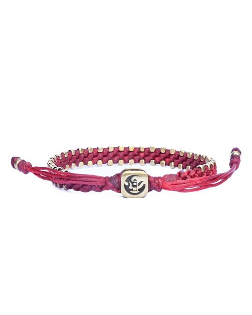 Harbour Uk Red Harrogate Connection Brass Rope Bracelet