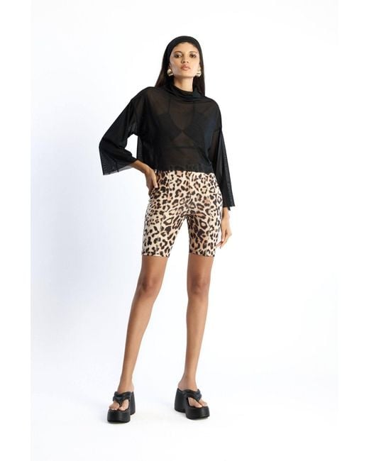 No'design Black Sheer Oversized Crop Top