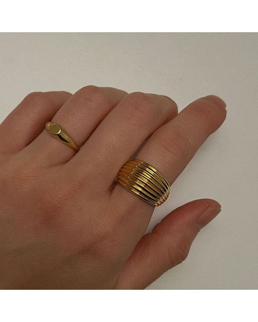 Cote Cache Yellow Petite Round Pinky Signet Ring