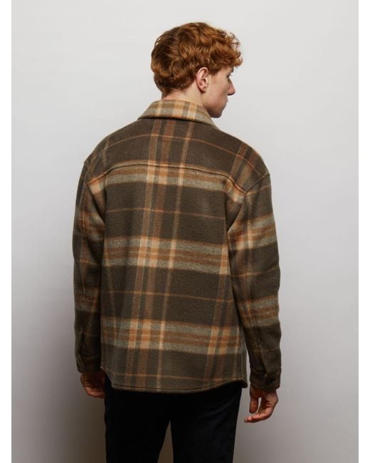 Guards London Green Welsh Check Wool Overshirt for men
