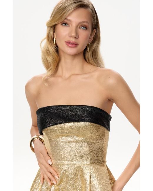 POST MERIDIEM Natural Jacquard Midi Dress With Turn-Up