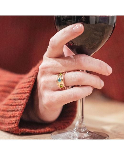 Augustine Jewels Blue Gemstone Statement Ring