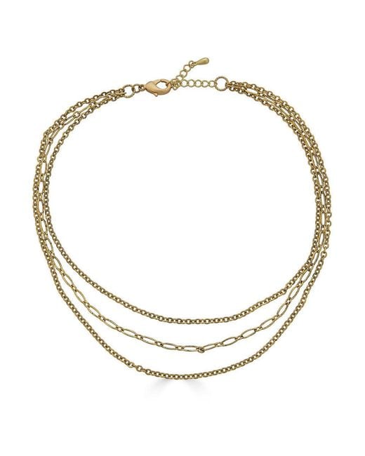 Loni Paul Jewelry Metallic Delicate Three Strand Necklace