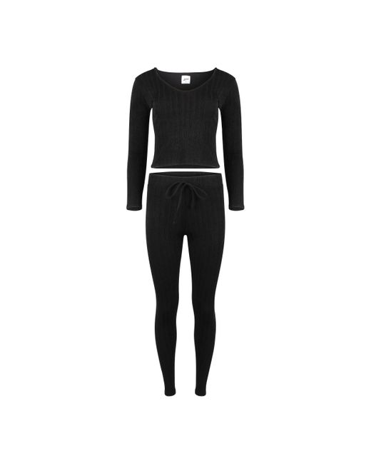 Lezat Black Miranda Cozy Sweater Hoodie & legging Set