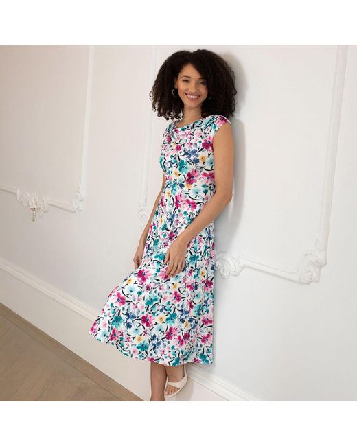 Alie Street London Blue Darcie Cowl Neck Dress