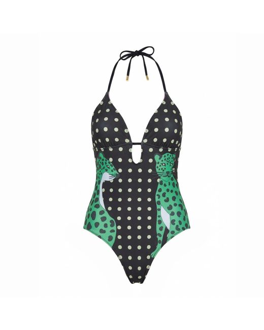 Jessie Zhao New York Pink Wild Garden Reversible One Piece Swimsuit