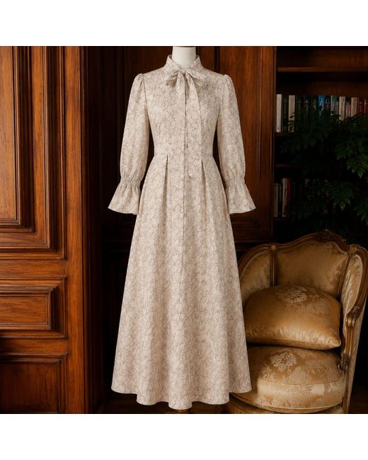 NUMBAT Natural Margot Cotton Bow Midi Dress