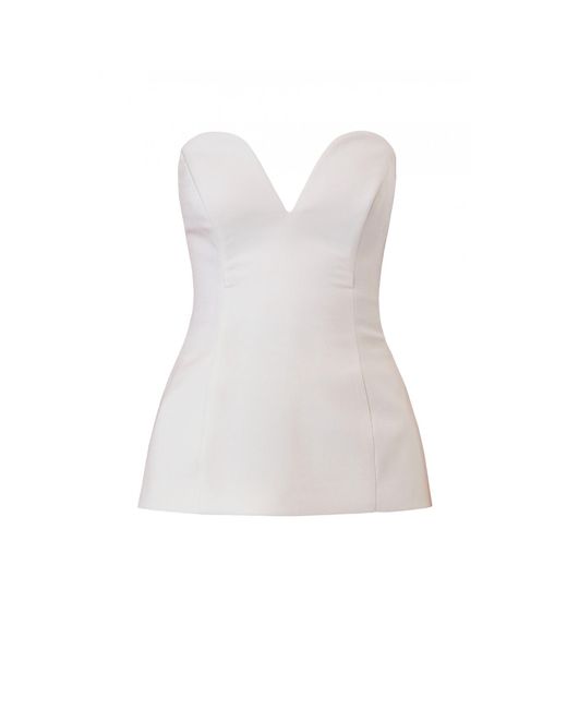 AGGI by HALEWSKI White Lamia Off Corset Top