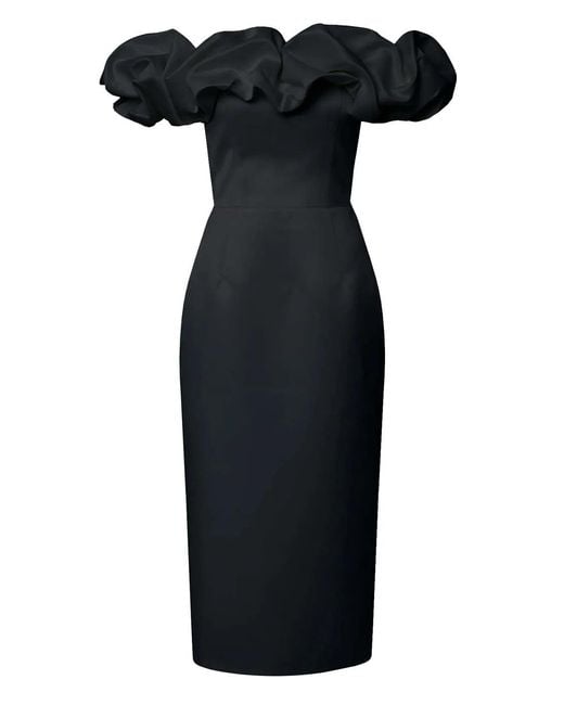 POST MERIDIEM Black Meringue Midi Dress