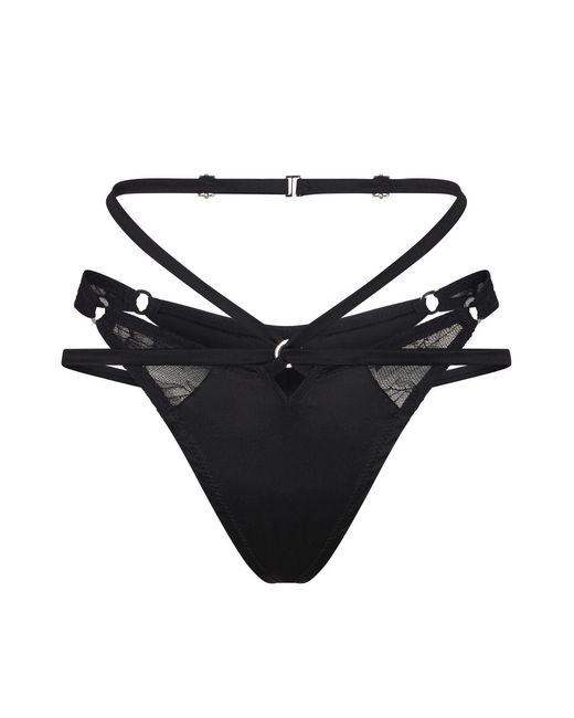 Lunatic Femme Black Ohm High-Leg Silk Thong
